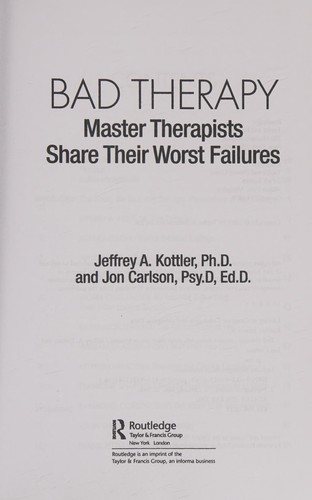Couverture : Bad therapy