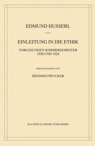 Couverture : Einleitung in die Ethik