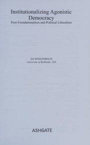 Couverture : Institutionalizing agonistic democracy