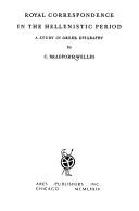 Couverture : Royal correspondence in the Hellenistic period
