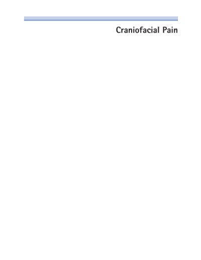 Couverture : Craniofacial pain