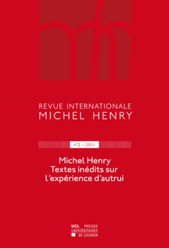 Couverture : Textes inédits sur l'expérience d'autrui