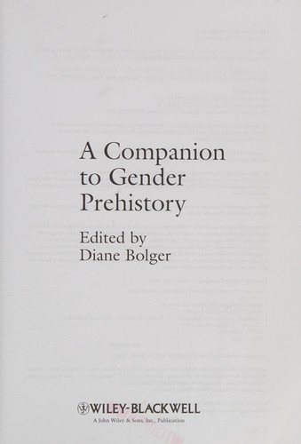 Couverture : A Companion to Gender Prehistory