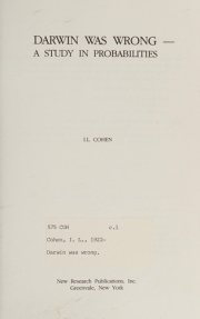 Couverture : Darwin was wrong
