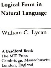 Couverture : Logical form in natural language