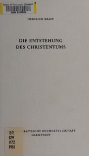 Couverture : Die Entstehung des Christentums