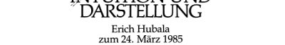 Couverture : Intuition und Darstellung