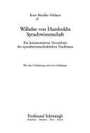 Couverture : Wilhelm von Humboldts Sprachwissenschaft