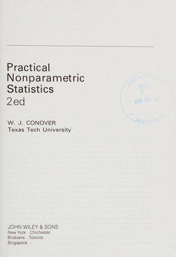 Couverture : Practical nonparametric statistics