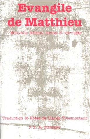 Couverture : Evangile de Matthieu