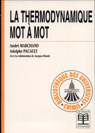 Couverture : La thermodynamique mot à mot