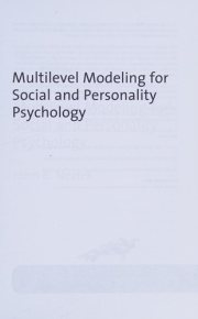 Couverture : Multilevel modeling for social and personality psychology