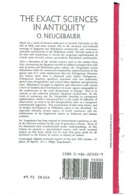 Couverture : The exact sciences in antiquity