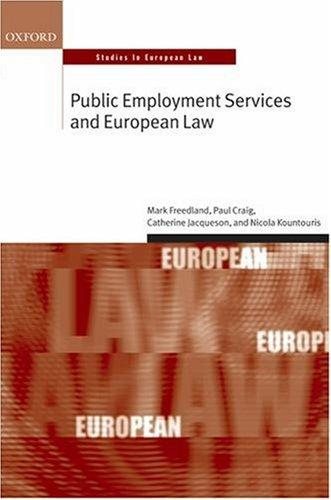 Couverture : Public Employment Services and European Law (Oxford Studies in European Law)