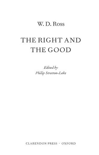 Couverture : The right and the good