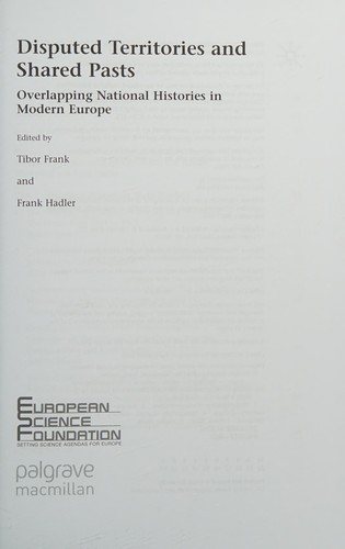 Couverture : Disputed territories and shared pasts