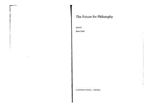Couverture : The future for philosophy