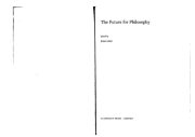 Couverture : The future for philosophy