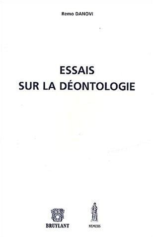 Couverture : Essais sur la déontologie
