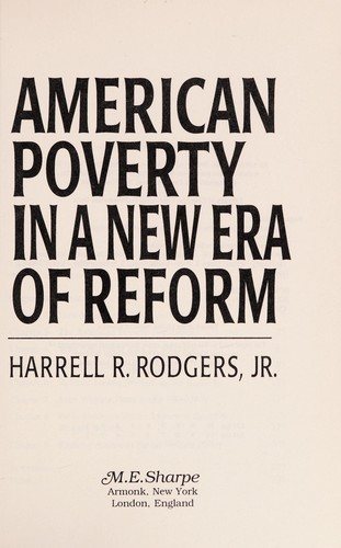 Couverture : American poverty in a new era of reform