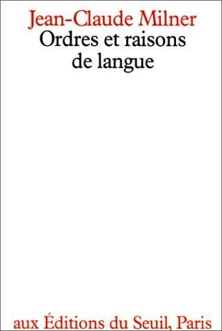 Couverture : Ordres et raisons de langue