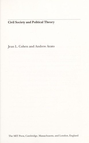 Couverture : Civil society and political theory