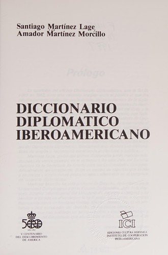 Couverture : Diccionario diplomatico iberoamericano