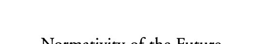 Couverture : Normativity of the future