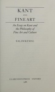 Couverture : Kant and fine art