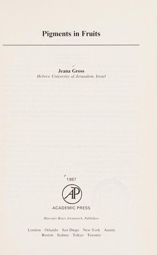 Couverture : Pigments in fruits
