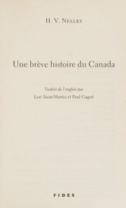 Couverture : Une brève histoire du Canada