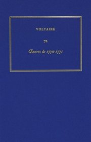 Couverture : Oeuvres De 1770-1771 (Oeuvres Completes de Voltaire) (French Edition)