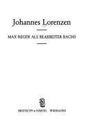 Couverture : Max Reger als Bearbeiter Bachs