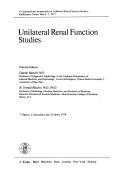Couverture : Unilateral renal function studies