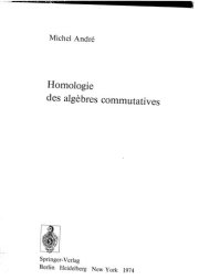 Couverture : Homologie des algèbres Commutatives.