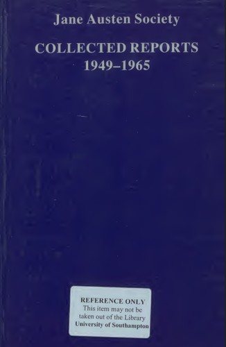 Couverture : Collected Reports of the Jane Austen Society: 1949-1965