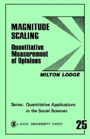 Couverture : Magnitude scaling, quantitative measurement of opinions