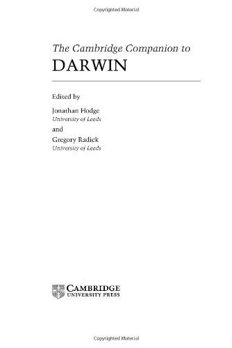 Couverture : The Cambridge companion to Darwin