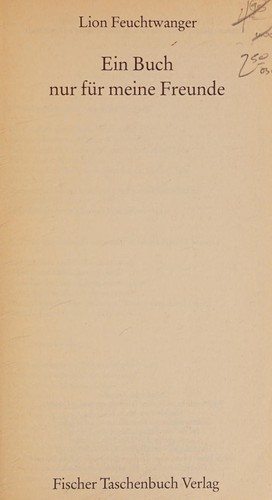 Couverture : Ein Buch nur fÃ¼r meine Freunde.