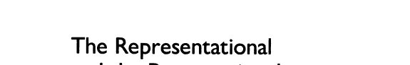 Couverture : The representational and the presentational