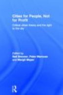 Couverture : Cities for People, Not for Profit