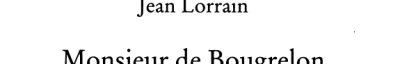 Couverture : Monsieur de Bougrelon