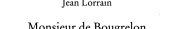 Couverture : Monsieur de Bougrelon