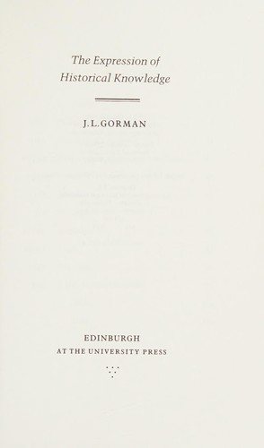Couverture : The expression of historical knowledge