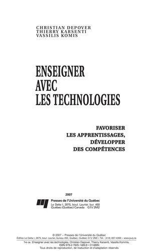 Couverture : Enseigner avec les technologies