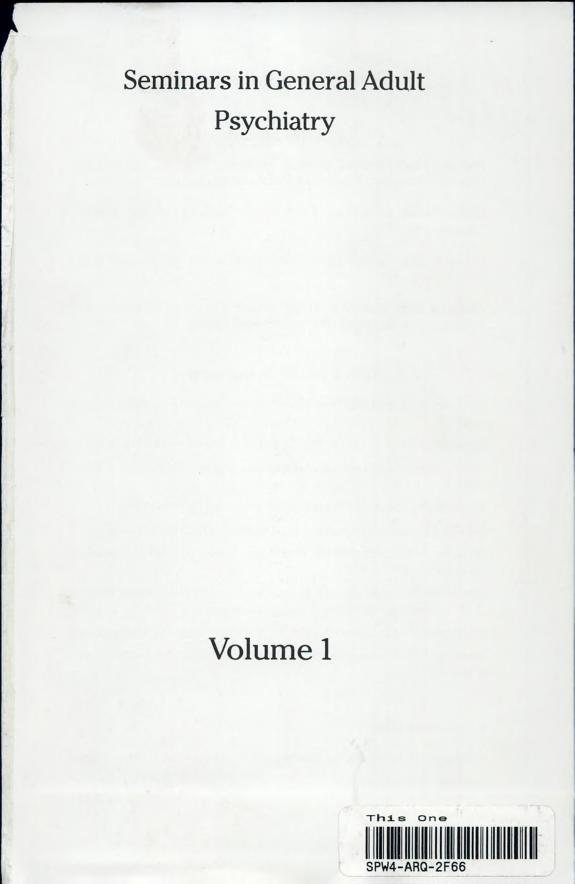 Couverture : Seminars in general adult psychiatry