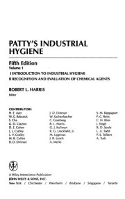 Couverture : Patty's industrial hygiene