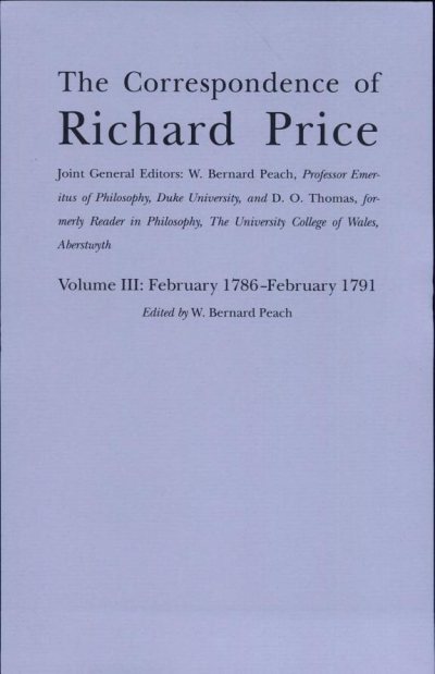 Couverture : The Correspondence of Richard Price, Volume III