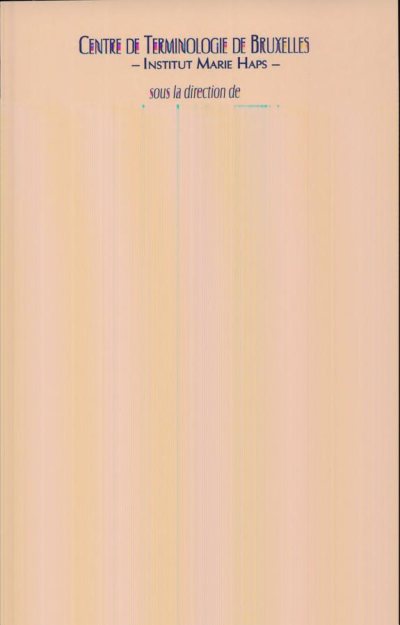 Couverture : Des termes et des choses