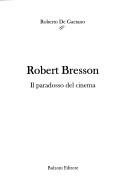 Couverture : Robert Bresson